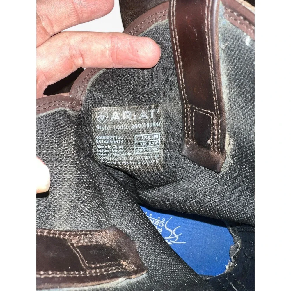Ariat Groundbreaker Mens Brown Leather Work Boots‎ 10001200 9.5 EE Wide
